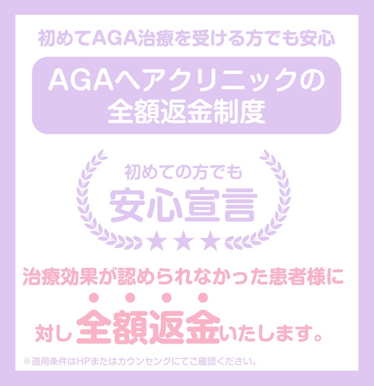 AGAヘアクリニックの全額返金制度