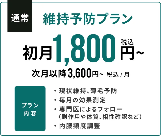 維持予防プラン1800円