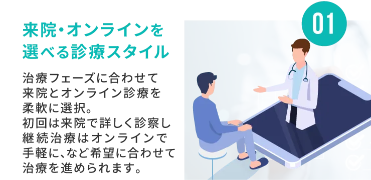 来院・オンラインを選べる診療スタイル