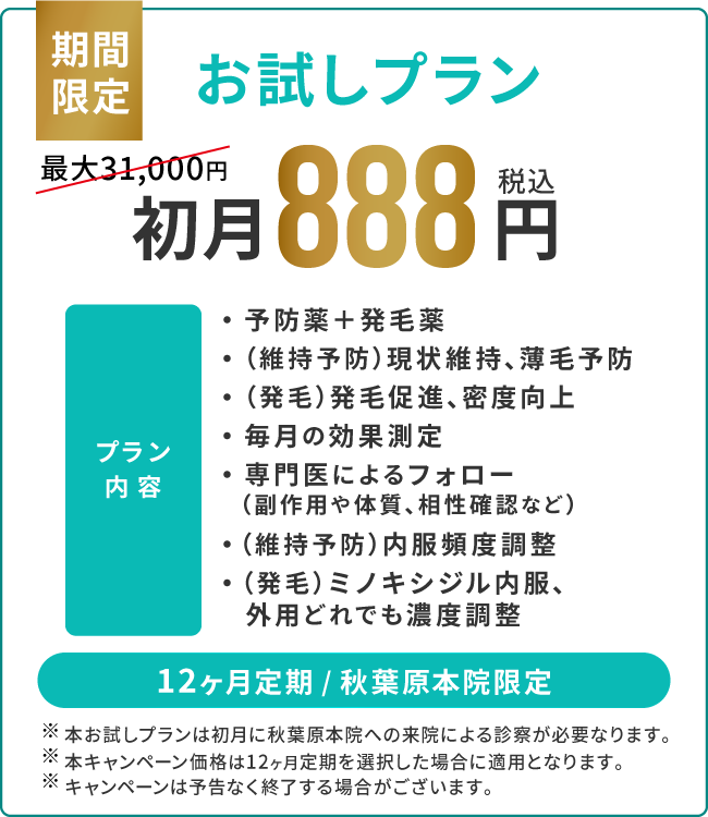 お試しプラン888円