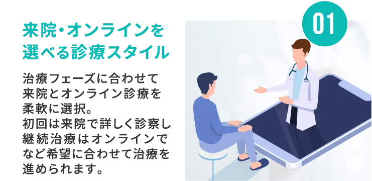 来院・オンラインを選べる診療スタイル