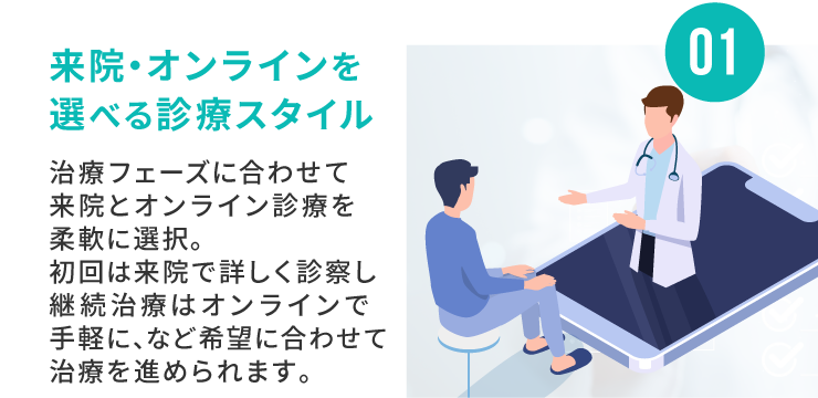 来院・オンラインを選べる診療スタイル